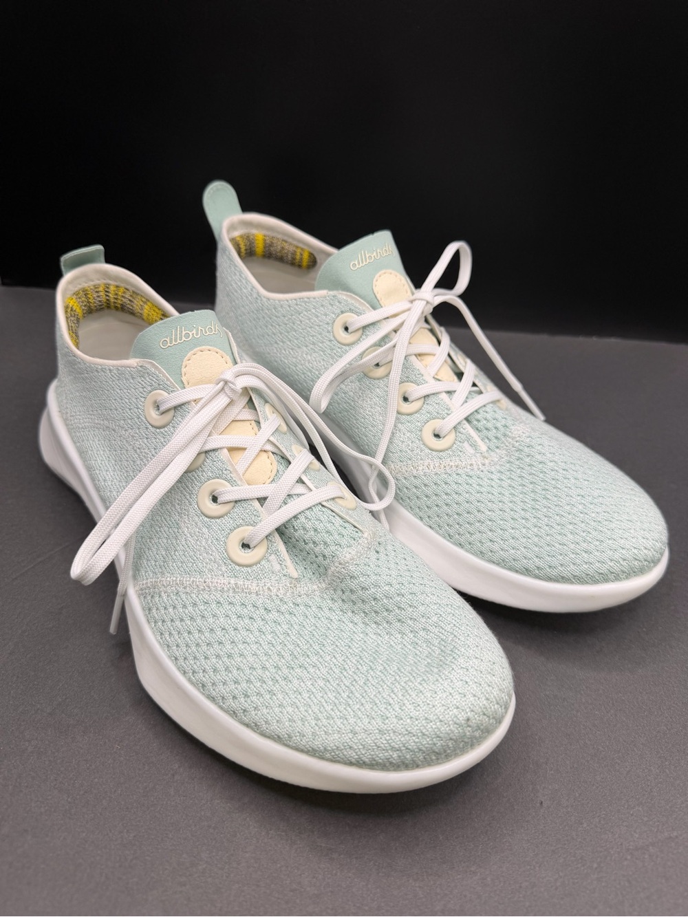 Allbirds Tree Runner Womens Shoes - Mint Green Lace-Up Sneakers-Size: 10